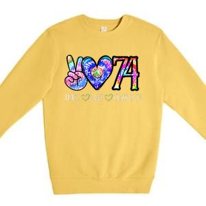 Class Of 74 1974 50th Class Reunion Tie Dye Graduation Items Premium Crewneck Sweatshirt