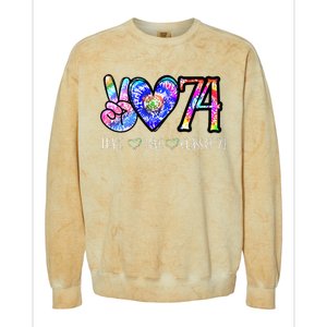 Class Of 74 1974 50th Class Reunion Tie Dye Graduation Items Colorblast Crewneck Sweatshirt