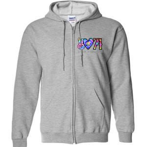 Class Of 74 1974 50th Class Reunion Tie Dye Graduation Items Full Zip Hoodie