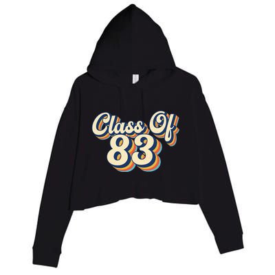 Class Of 83 1983 Graduation High School Reunion Vintage Crop Fleece Hoodie