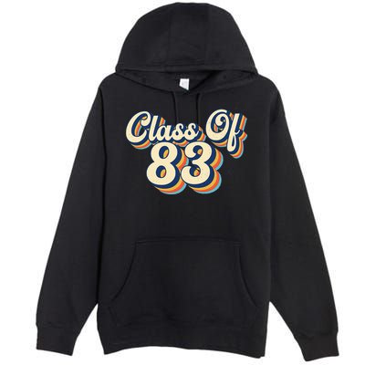 Class Of 83 1983 Graduation High School Reunion Vintage Premium Pullover Hoodie