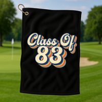 Class Of 83 1983 Graduation High School Reunion Vintage Golf Towel