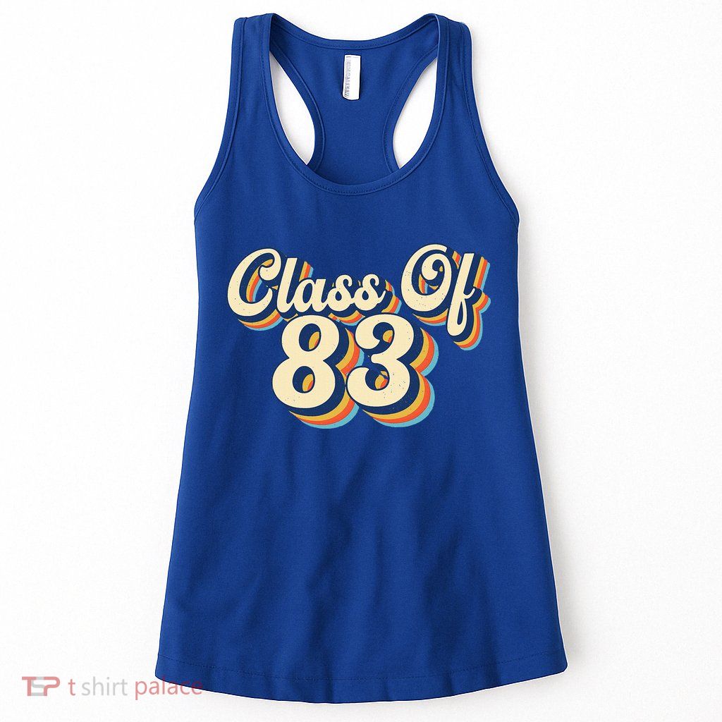 Class Of 83 1983 Graduation High School Reunion Vintage Womens Tank Top