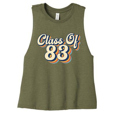 Class Of 83 1983 Graduation High School Reunion Vintage Women's Racerback Cropped Tank