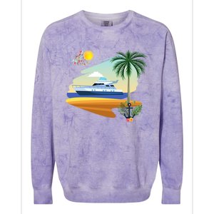 Cruising On A Yacht Funny Family Cruise Ship Cruising Lovers Gift Colorblast Crewneck Sweatshirt