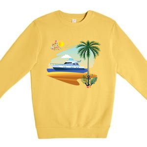 Cruising On A Yacht Funny Family Cruise Ship Cruising Lovers Gift Premium Crewneck Sweatshirt