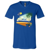 Cruising On A Yacht Funny Family Cruise Ship Cruising Lovers Gift V-Neck T-Shirt