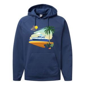 Cruising On A Yacht Funny Family Cruise Ship Cruising Lovers Gift Performance Fleece Hoodie