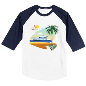 Cruising On A Yacht Funny Family Cruise Ship Cruising Lovers Gift Baseball Sleeve Shirt