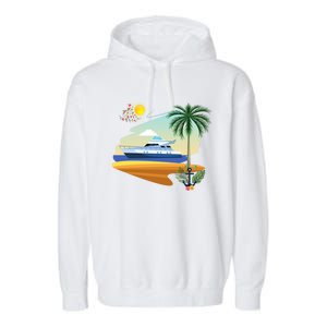 Cruising On A Yacht Funny Family Cruise Ship Cruising Lovers Gift Garment-Dyed Fleece Hoodie