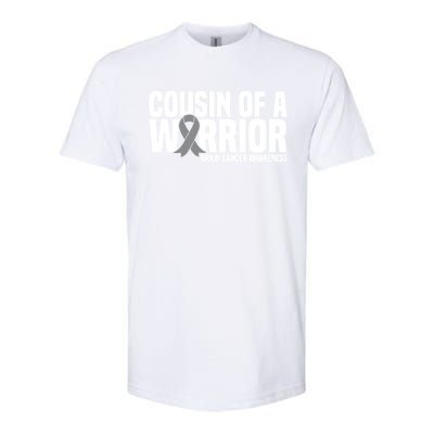 Cousin Of A Warrior Grey Ribbon Brain Cancer Awareness Cool Gift Softstyle® CVC T-Shirt