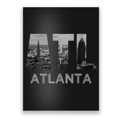 City Of Atlanta Georgia Skyline Cityscape Downtown Atl Home Poster