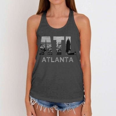 City Of Atlanta Georgia Skyline Cityscape Downtown Atl Home Women's Knotted Racerback Tank