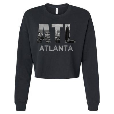 City Of Atlanta Georgia Skyline Cityscape Downtown Atl Home Cropped Pullover Crew