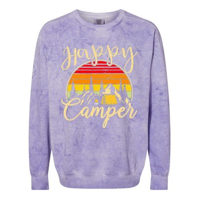 Camper Outdoor Activity Camping Lover Happy Camper Colorblast Crewneck Sweatshirt