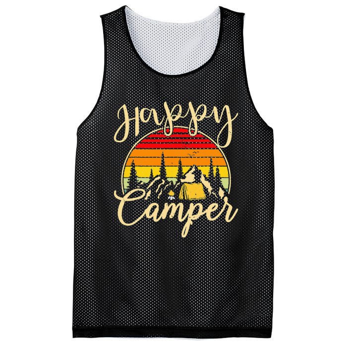 Camper Outdoor Activity Camping Lover Happy Camper Mesh Reversible Basketball Jersey Tank