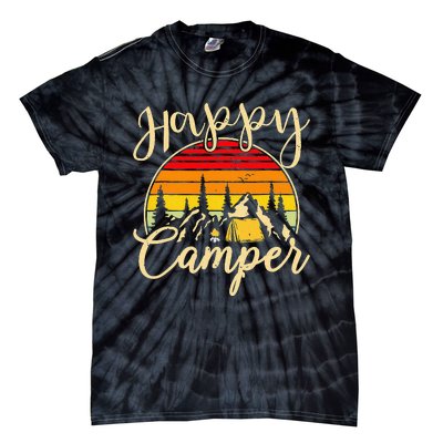 Camper Outdoor Activity Camping Lover Happy Camper Tie-Dye T-Shirt