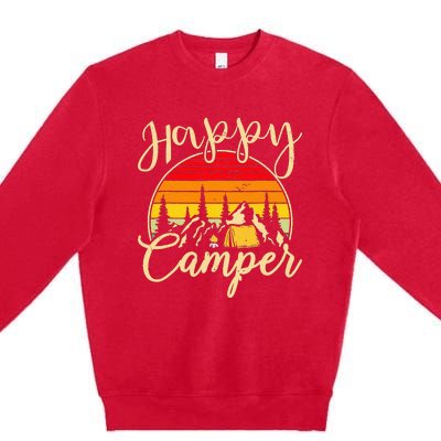 Camper Outdoor Activity Camping Lover Happy Camper Premium Crewneck Sweatshirt