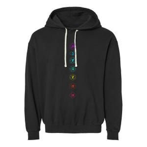 Chakras Om Anahata Sahasrara Mulsdhara Garment-Dyed Fleece Hoodie