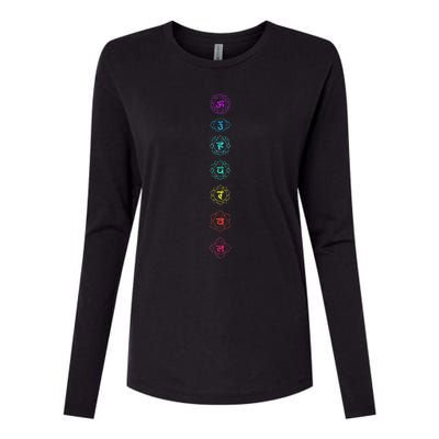 Chakras Om Anahata Sahasrara Mulsdhara Womens Cotton Relaxed Long Sleeve T-Shirt