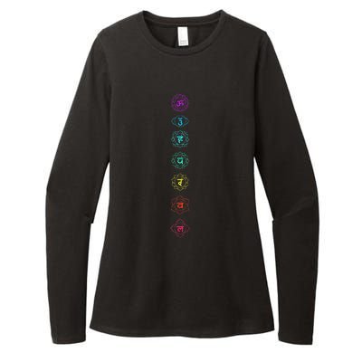 Chakras Om Anahata Sahasrara Mulsdhara Womens CVC Long Sleeve Shirt