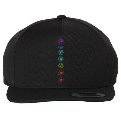 Chakras Om Anahata Sahasrara Mulsdhara Wool Snapback Cap