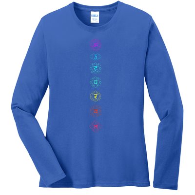 Chakras Om Anahata Sahasrara Mulsdhara Ladies Long Sleeve Shirt