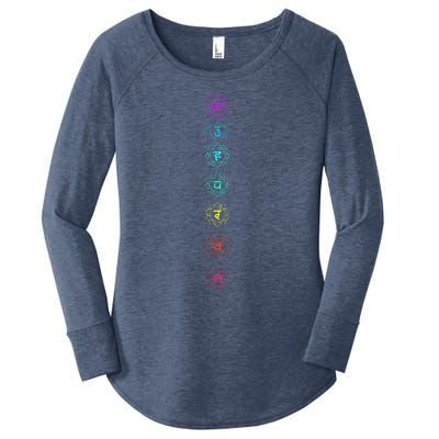 Chakras Om Anahata Sahasrara Mulsdhara Women's Perfect Tri Tunic Long Sleeve Shirt