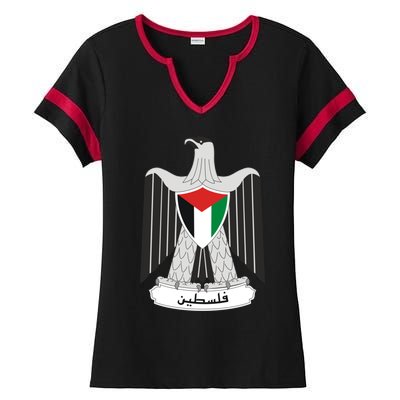 Coat Of Arms Of Palestine Ladies Halftime Notch Neck Tee