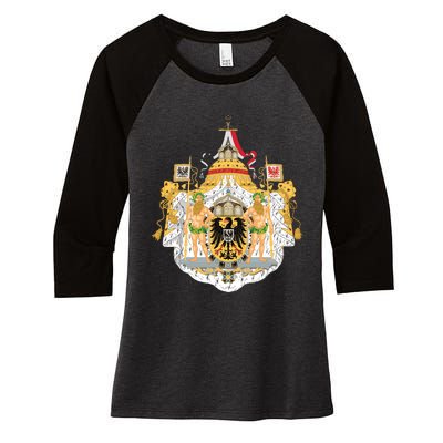 Coat Of Arms German Empire Imperial Eagle Women's Tri-Blend 3/4-Sleeve Raglan Shirt