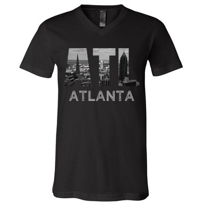 City Of Atlanta Georgia Skyline Cityscape Downtown ATL Home V-Neck T-Shirt