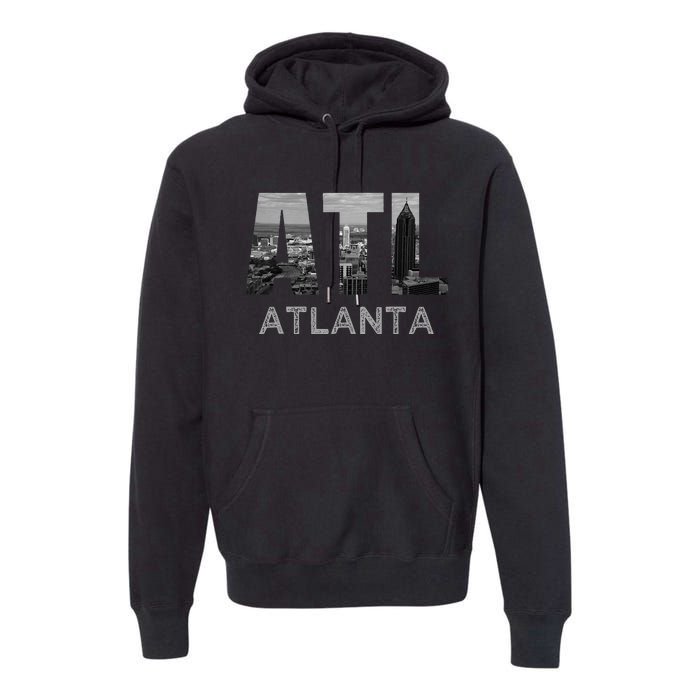 City Of Atlanta Georgia Skyline Cityscape Downtown ATL Home Premium Hoodie