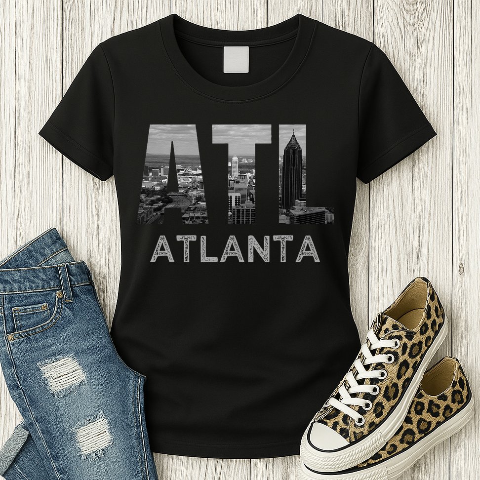 City Of Atlanta Georgia Skyline Cityscape Downtown ATL Home Womens T-Shirt