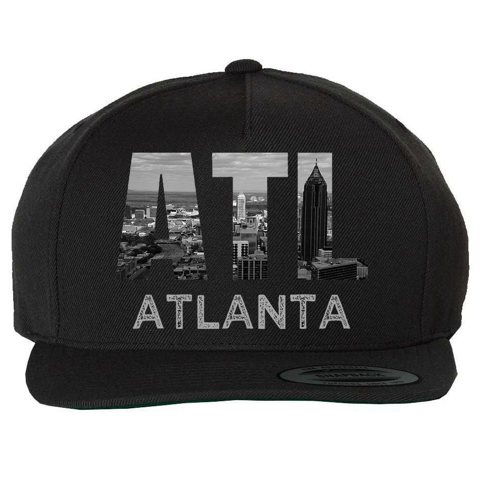City Of Atlanta Georgia Skyline Cityscape Downtown ATL Home Wool Snapback Cap