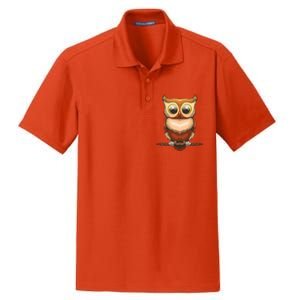 Cute Owl Art For Men Women Boy Girl Owl Lovers Dry Zone Grid Polo