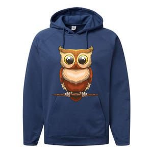 Cute Owl Art For Men Women Boy Girl Owl Lovers Performance Fleece Hoodie