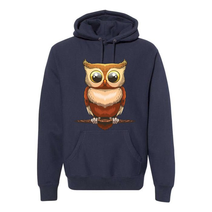 Cute Owl Art For Men Women Boy Girl Owl Lovers Premium Hoodie