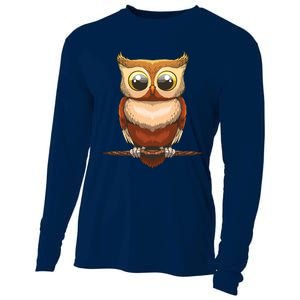 Cute Owl Art For Men Women Boy Girl Owl Lovers Cooling Performance Long Sleeve Crew