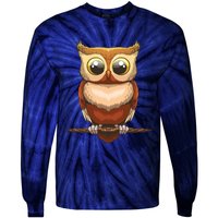 Cute Owl Art For Men Women Boy Girl Owl Lovers Tie-Dye Long Sleeve Shirt