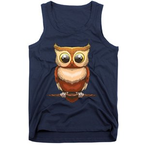 Cute Owl Art For Men Women Boy Girl Owl Lovers Tank Top