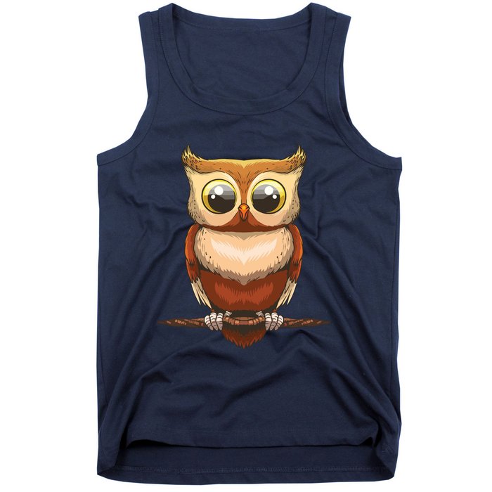 Cute Owl Art For Men Women Boy Girl Owl Lovers Tank Top