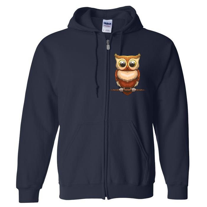 Cute Owl Art For Men Women Boy Girl Owl Lovers Full Zip Hoodie