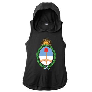 Coat Of Arms Of Argentina Ladies PosiCharge Tri-Blend Wicking Draft Hoodie Tank