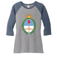 Coat Of Arms Of Argentina Women's Tri-Blend 3/4-Sleeve Raglan Shirt