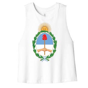 Coat Of Arms Of Argentina Women's Racerback Cropped Tank