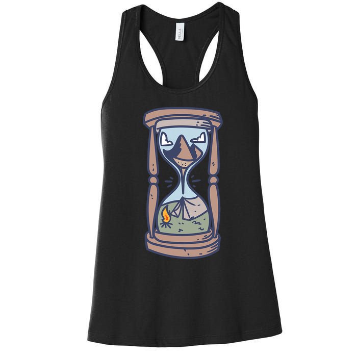 Camping Outdoor Adventure | Night Campfire Women's Racerback Tank