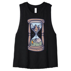 Camping Outdoor Adventure | Night Campfire Women's Racerback Cropped Tank