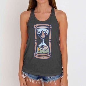 Camping Outdoor Adventure | Night Campfire Women's Knotted Racerback Tank