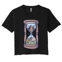 Camping Outdoor Adventure | Night Campfire Women's Crop Top Tee