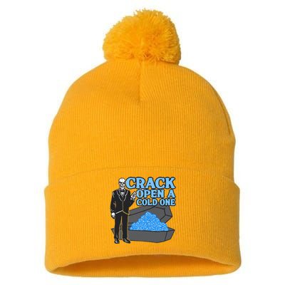 Crack Open A Cold One Pom Pom 12in Knit Beanie